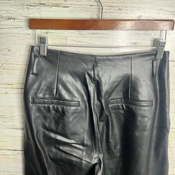 Abercrombie & Fitch Faux Leather Paper Bag Waist Pants Black Size medium - Picture 6 of 8